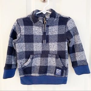 BABY GAP PULLOVER HALF-ZIP BLUE/GREY 18-24mo